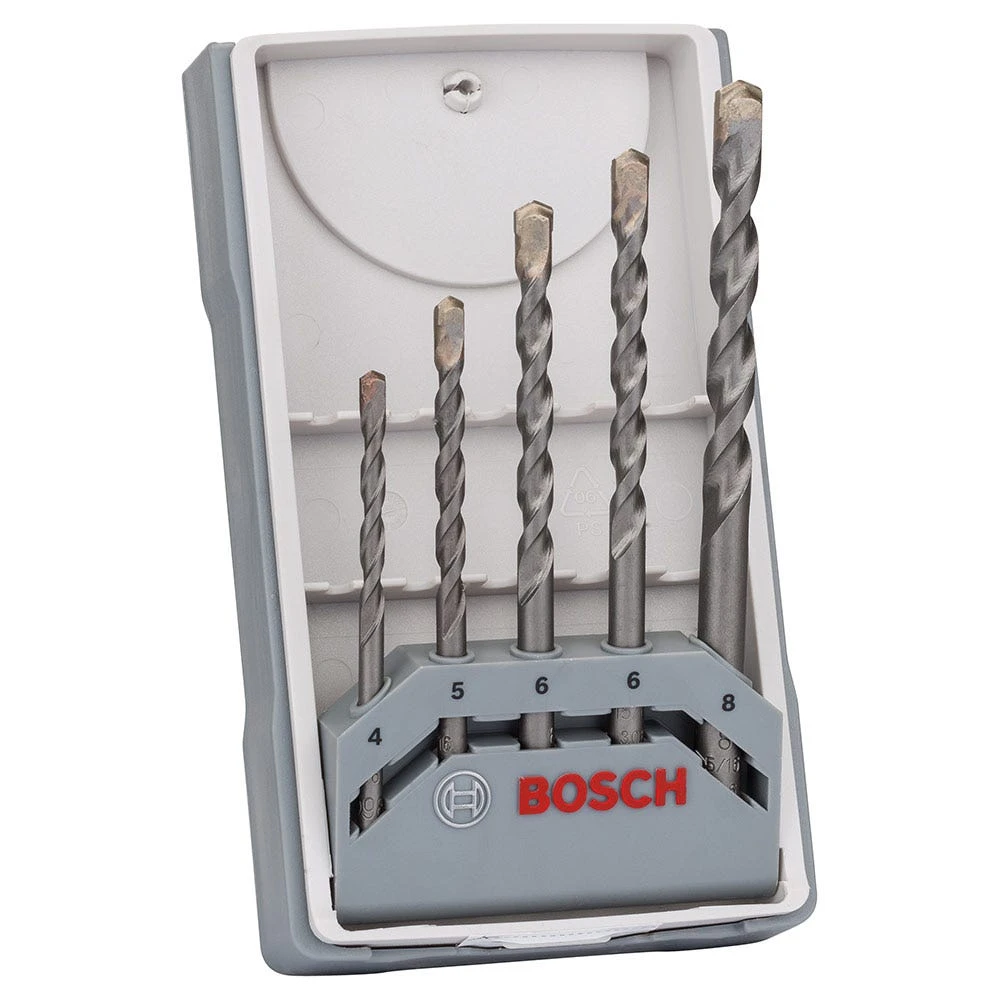 BOSCH 4-8MM SILVER PERCUSSION MASONRY DRILL BIT SET - 5 PIECE - Image 3