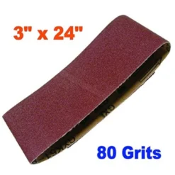 7.6cm X 60cm Sanding Belts Aluminium Oxide 40/80/120 Grits Sander For Makita Porter Cable, Bosch (5x 80 Grits)