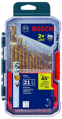 Bosch TI21A Titanium-Coated Metal Drill Bit Set (21 Piece)