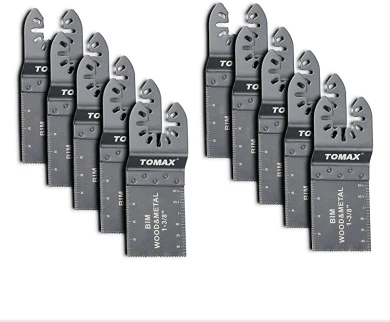 10 PCS Oscillating Saw Blades For Bi-Metal/Wood, Multitool Quick Release Blades Fits Fein Multimaster, Porter Cable, Black & Decker, Bosch Craftsman, Ridgid, Makita, Milwaukee, Dewalt, And More